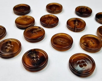 Genuine horn buttons set for suit jacket, blazer,  sport coat, vest, suit . High quality, made in Italy.