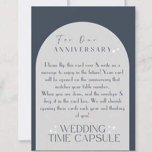 Colección minimalista azul y gris del arco del tiempo de la boda de la cápsula moderna. Digital incluye letrero, tarjetas de asesoramiento, sobres. Personalizable/Hecho por encargo