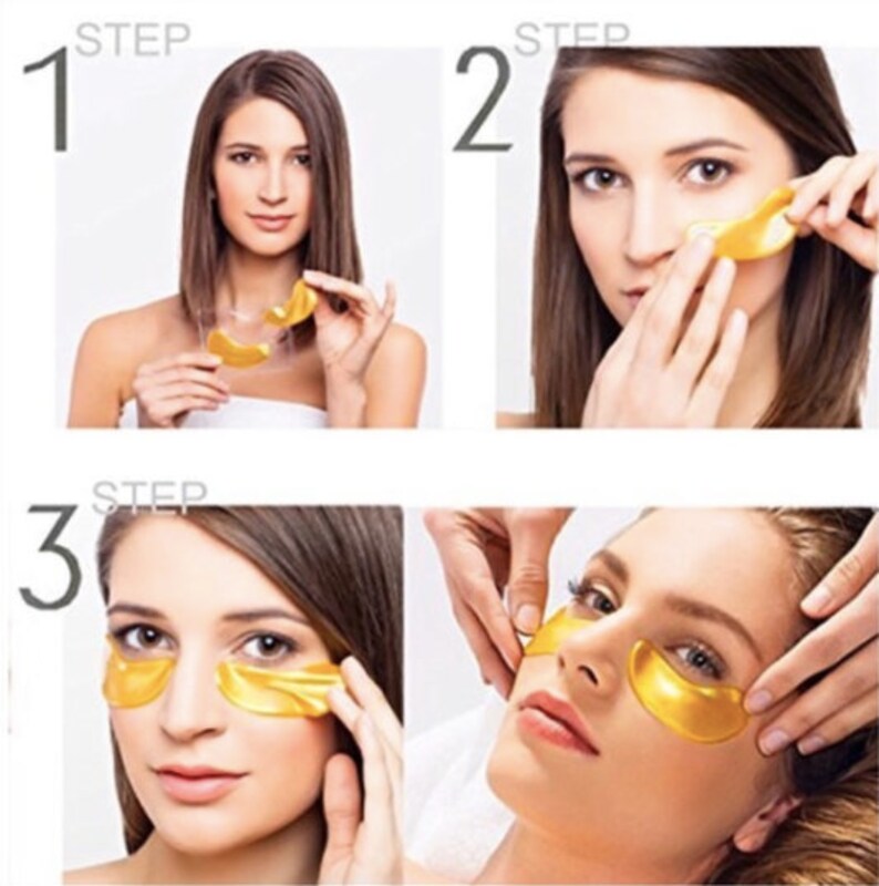 2 Pairs Gold Collagen Under Eye Mask for Dark Circles Gel Etsy