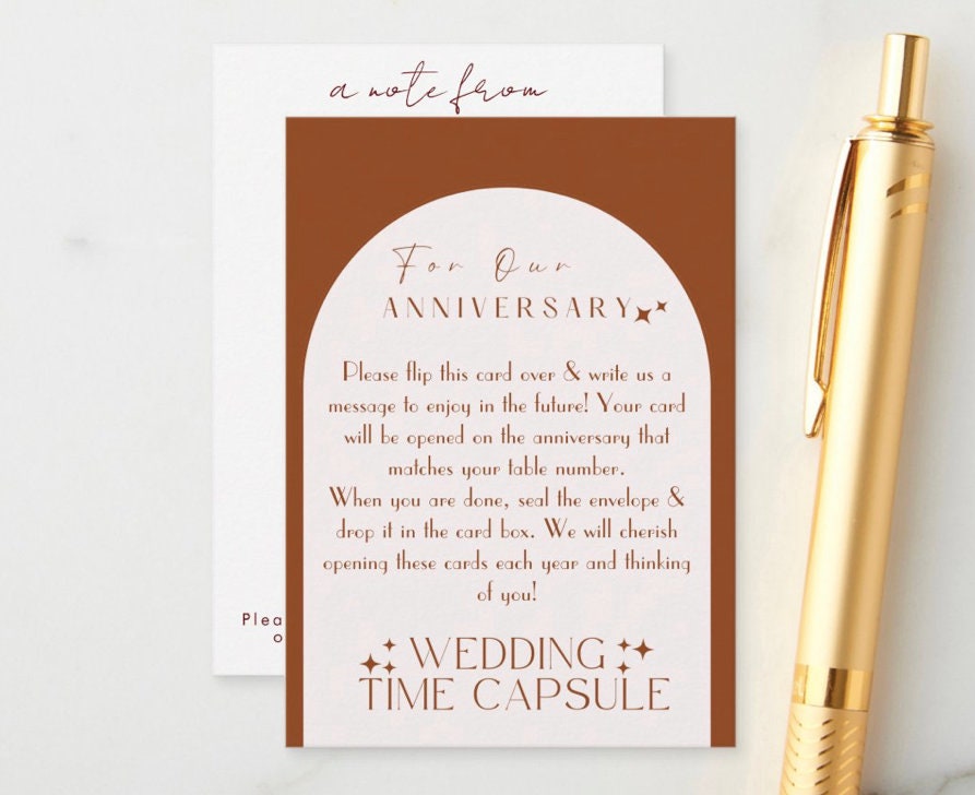 Wedding Time Capsule Modern Arch Collection Sign, Advice Cards ...