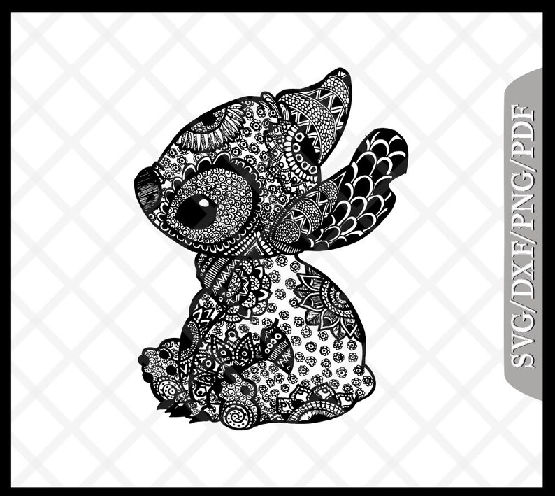 Download Stitch Mandala Svg Lilo and Stitch Ohana SvgDxfPngPdf | Etsy