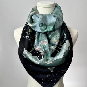 Heavyweight Double-Sided Mulberry, Carnival Wonderland Silk Scarf Hand-Painted by Wenzi, Multiple Sizes, Mother’s Day Gift