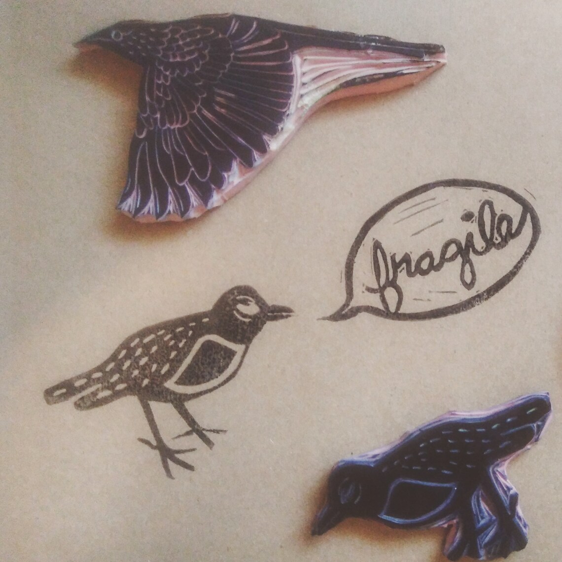 Loon Mother and Chick Block Print - Etsy