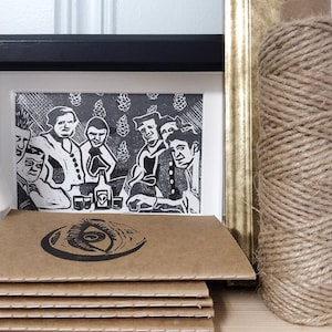 custom linocut portrait