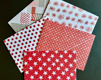 5 sobres rojos hechos a mano de 5x7
