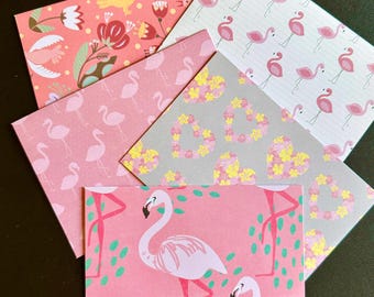 5 sobres rosas hechos a mano de 5x7