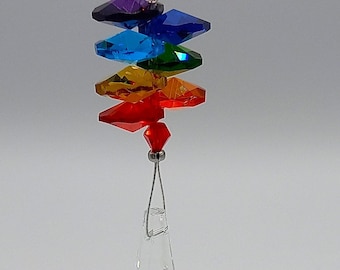 Small Rainbow Sun Catcher with Icicle - Made in the UK