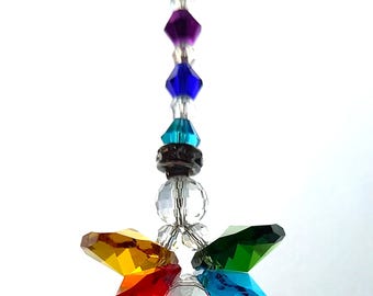 Small Rainbow Angel Sun Catcher – Handmade Glass Angel Gift