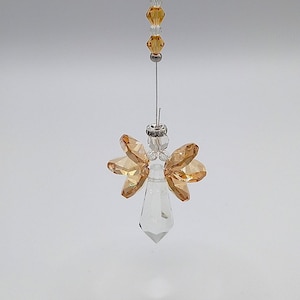 Glass Angel Sun Catcher Gold Angel Rainbow Maker - Small or Large - Hanging Prism Suncatcher