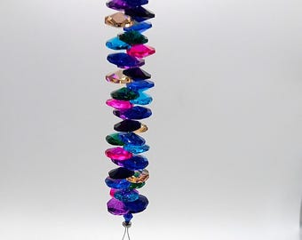 Large Confetti Sun Catcher – Purple Icicle Crystal Rainbow Maker Window Hanging