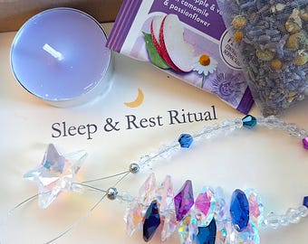 Crystal Sleep Gift Box for Her, Relaxation & Self Care Set, Calming Night-Time Ritual for Peaceful Sleepp