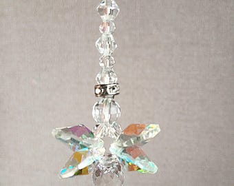 Small April Birthstone Angel Sun Catcher – Handmade Glass Angel Gift