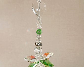 Small August Birthstone Angel Sun Catcher – Handmade Glass Angel Gift