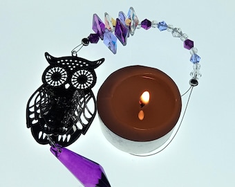 Final Clearance - Rainbow Maker – Owl One-Off Crystal Sun Catcher