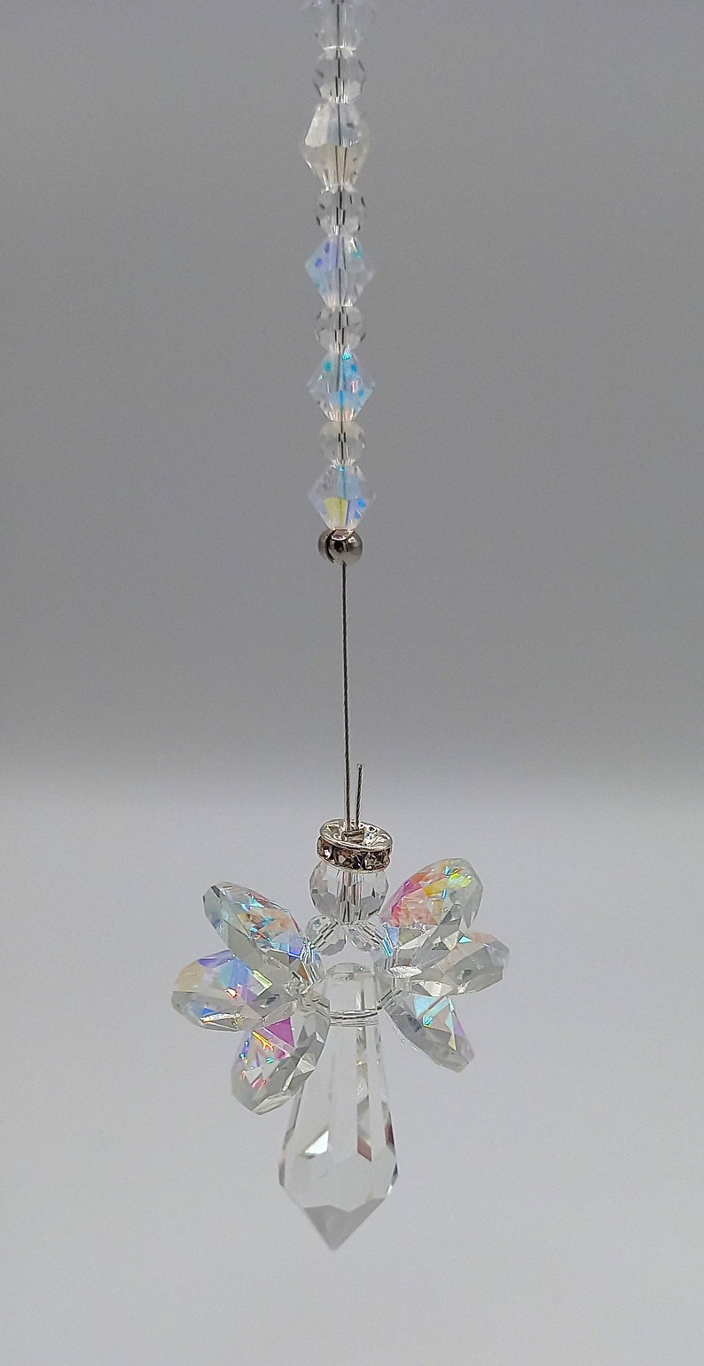 Angel Sun Catcher Clear Crystal AB Rainbow Maker Made in the UK Small or Large image 2