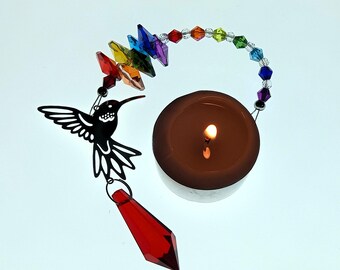 Final Clearance - Rainbow Maker– Hummingbird One-Off Crystal Sun Catcher