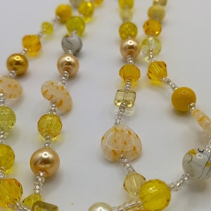 Stunning Yellow Long Glass Bead Necklace Made in the UK image 10