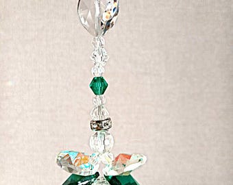 Small May Birthstone Angel Sun Catcher – Handmade Glass Angel Gift