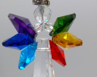 Large Rainbow Angel Sun Catcher Rainbow Maker- Made in the UK