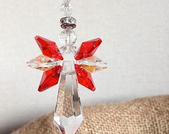 July Large Birthstone Angel Sun Catcher – Handmade Window Crystal Gift with Meaning Card