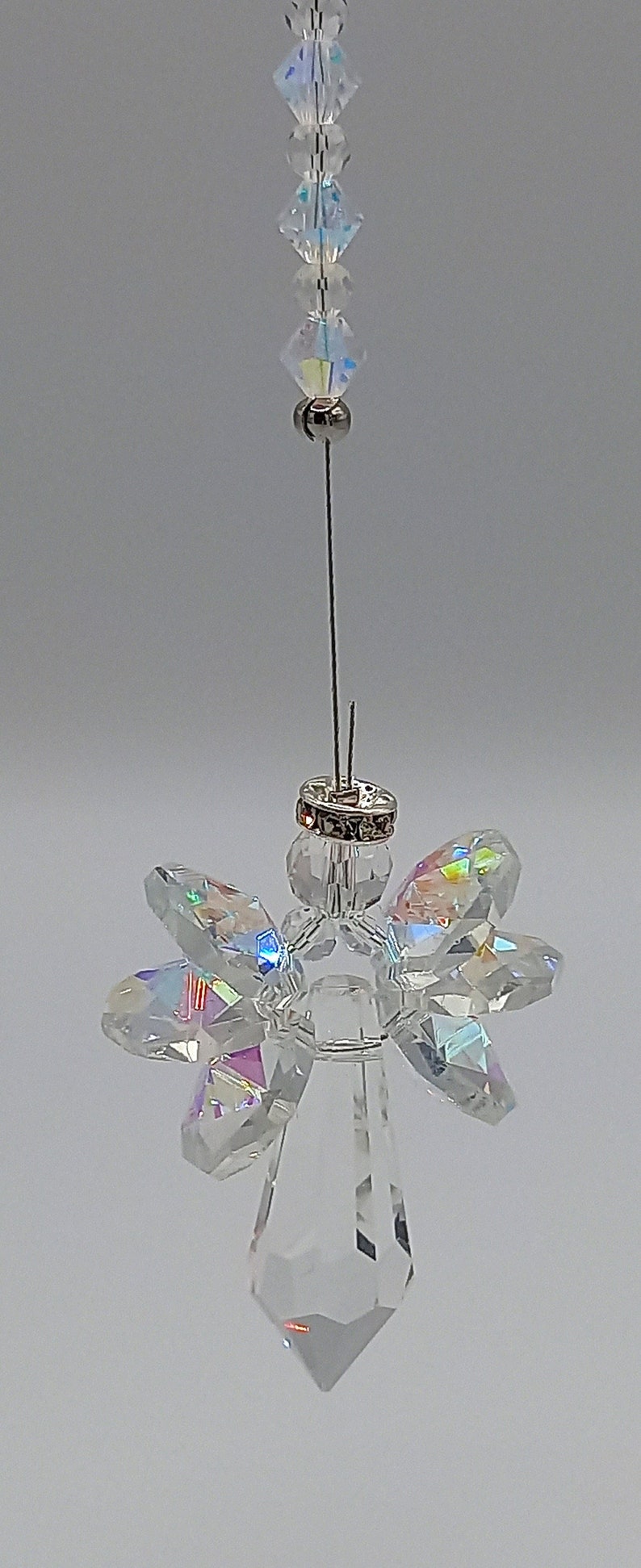 Angel Sun Catcher Clear Crystal AB Rainbow Maker Made in the UK Small or Large image 1