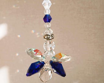 Small September Birthstone Angel Sun Catcher – Handmade Glass Angel Gift