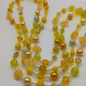 Stunning Yellow Long Glass Bead Necklace Made in the UK image 6