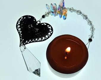 Final Clearance - Rainbow Maker – Heart One-Off Crystal Sun Catcher