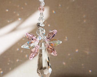 Large October Birthstone Angel Sun Catcher – Handmade in Devon