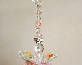 Small October Birthstone Angel Sun Catcher – Handmade Glass Angel Gift
