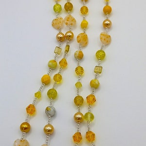 Stunning Yellow Long Glass Bead Necklace Made in the UK image 7