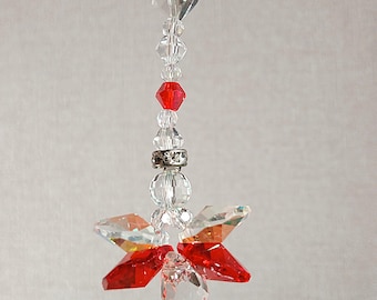 Small July Birthstone Angel Sun Catcher – Handmade Glass Angel Gift