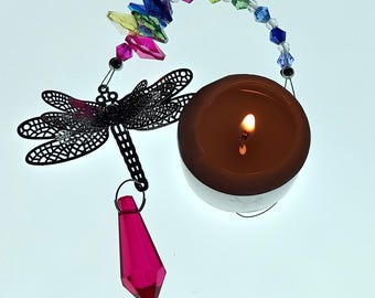 Final Clearance - Rainbow Maker – Dragonfly  One-Off Crystal Sun Catcher