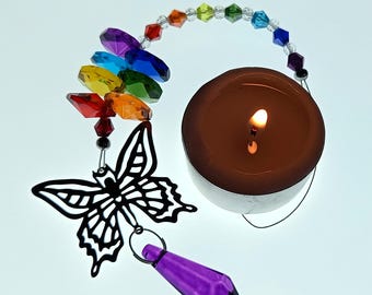 Final Clearance - Rainbow Maker Butterfly One-Off Crystal Sun Catcher