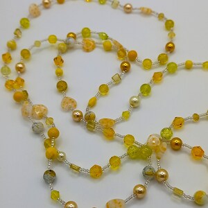 Stunning Yellow Long Glass Bead Necklace Made in the UK image 2