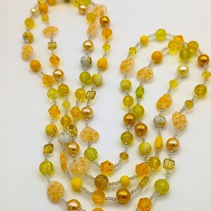 Stunning Yellow Long Glass Bead Necklace Made in the UK image 5