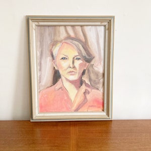 Vintage Portrait Malerei, Original Frau Portrait Malerei, Vintage Kunstwerk, Portrait auf Canvasboard