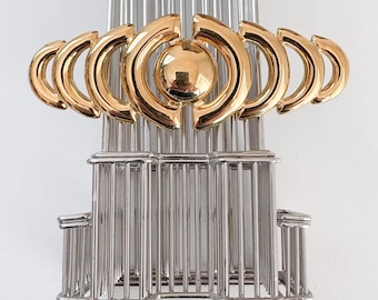 Vintage Givenchy Gold Tone Brooch: Modernist Geometric Design