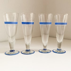 Vintage 1950&#39;s Hand Painted Pilsner Glasses - Set of 4