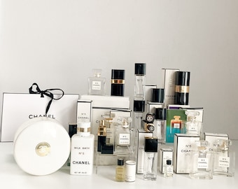 Coleção de frascos de perfume Chanel nº 5 vintage, Eau de Toilette, Parfum, Conjunto para presente