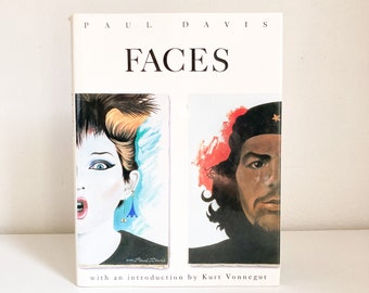 Paul Davis Faces, Vintage Pop Art Book, Introduction by Kurt Vonnegut, First Edition Art Book, 1985 Paul Davis Art Book, Playboy Artist Book