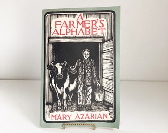 A Farmers Alphabet by Mary Azarian, 4th Printing 1982, Vintage Art Book, Vintage Block Printing Book, New England Artist Book