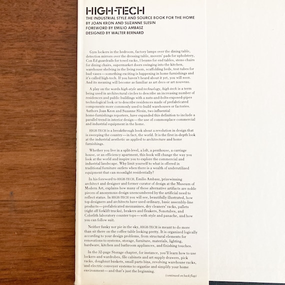 Vintage 'high-tech' Decor Book: Industrial Style Sourcebook, 1980