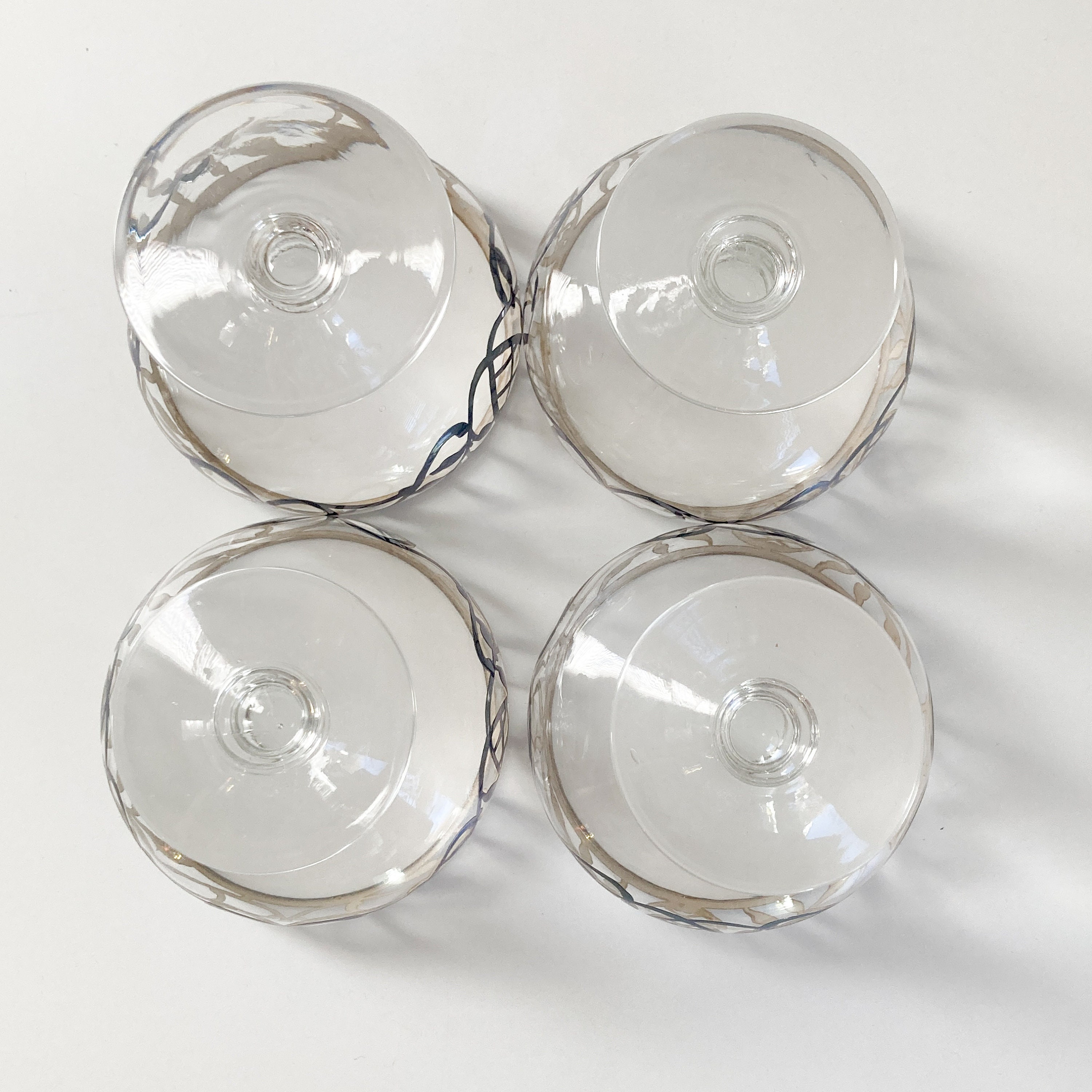 ◇シルバーオーバーレイ シャンパングラス 径14cm 1930〜1940年代