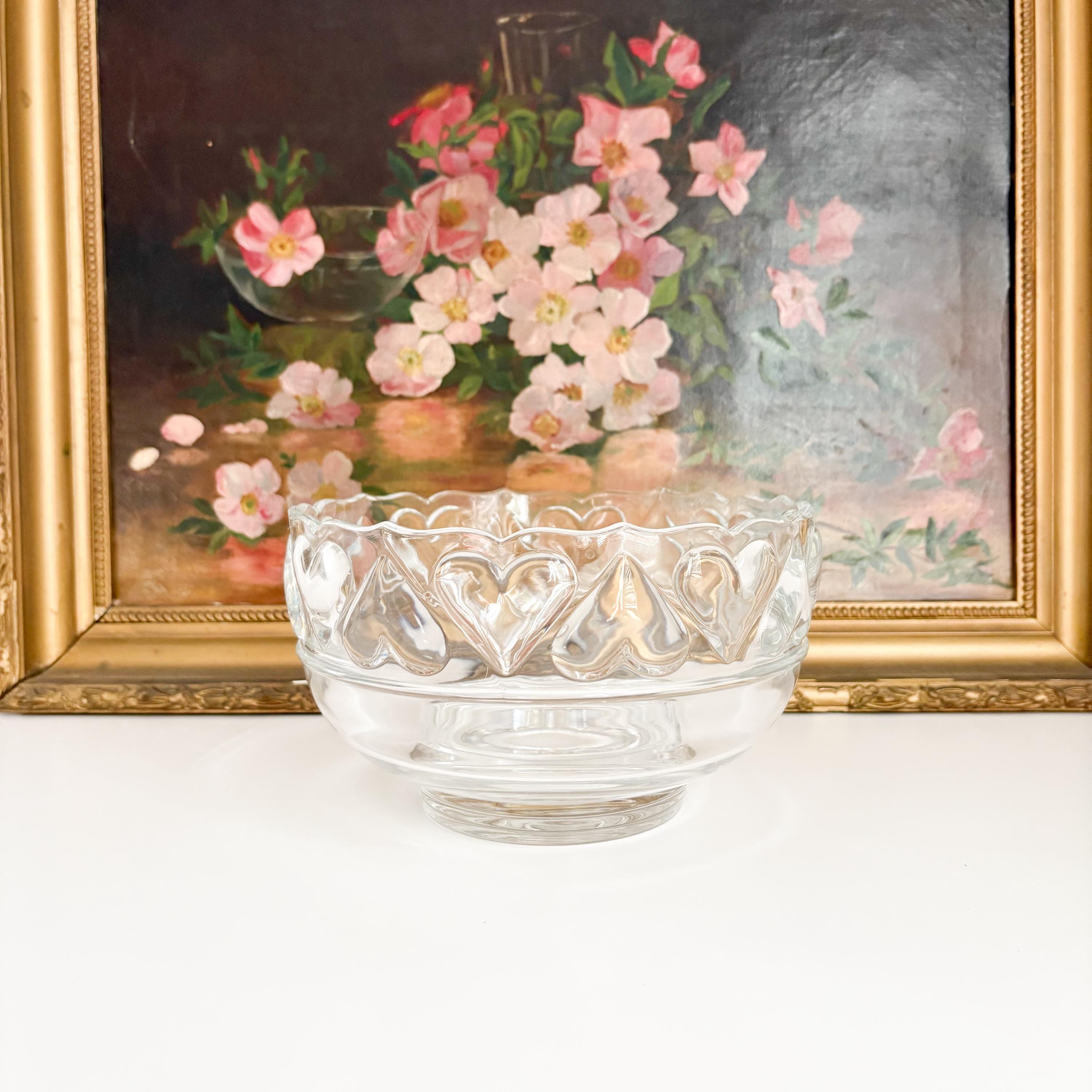 ハート TIFFANY&Co.】ティファニー 大 ボウル ハート型 クリスタル ティファニー Vintage 【希少レア】 ボウル _ クリスタル 食器 12.5cm 食器