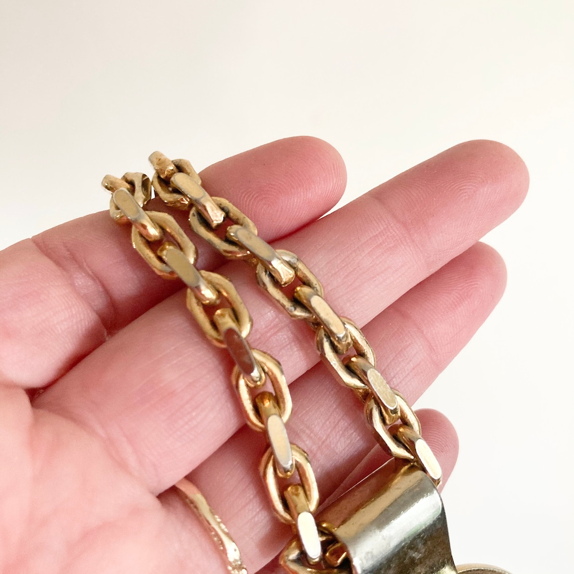 1973 Grosse Germany Gold Tone Necklace With Circle Pendant Etsy