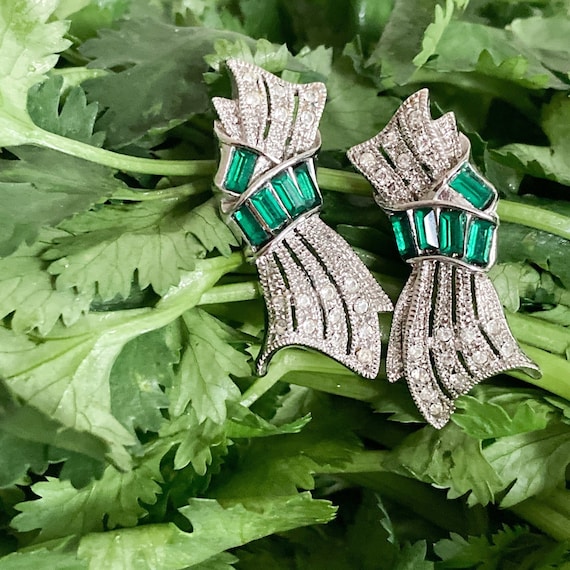 Nadri Costume Jewelry Stud Earrings with Rhinesto… - image 1