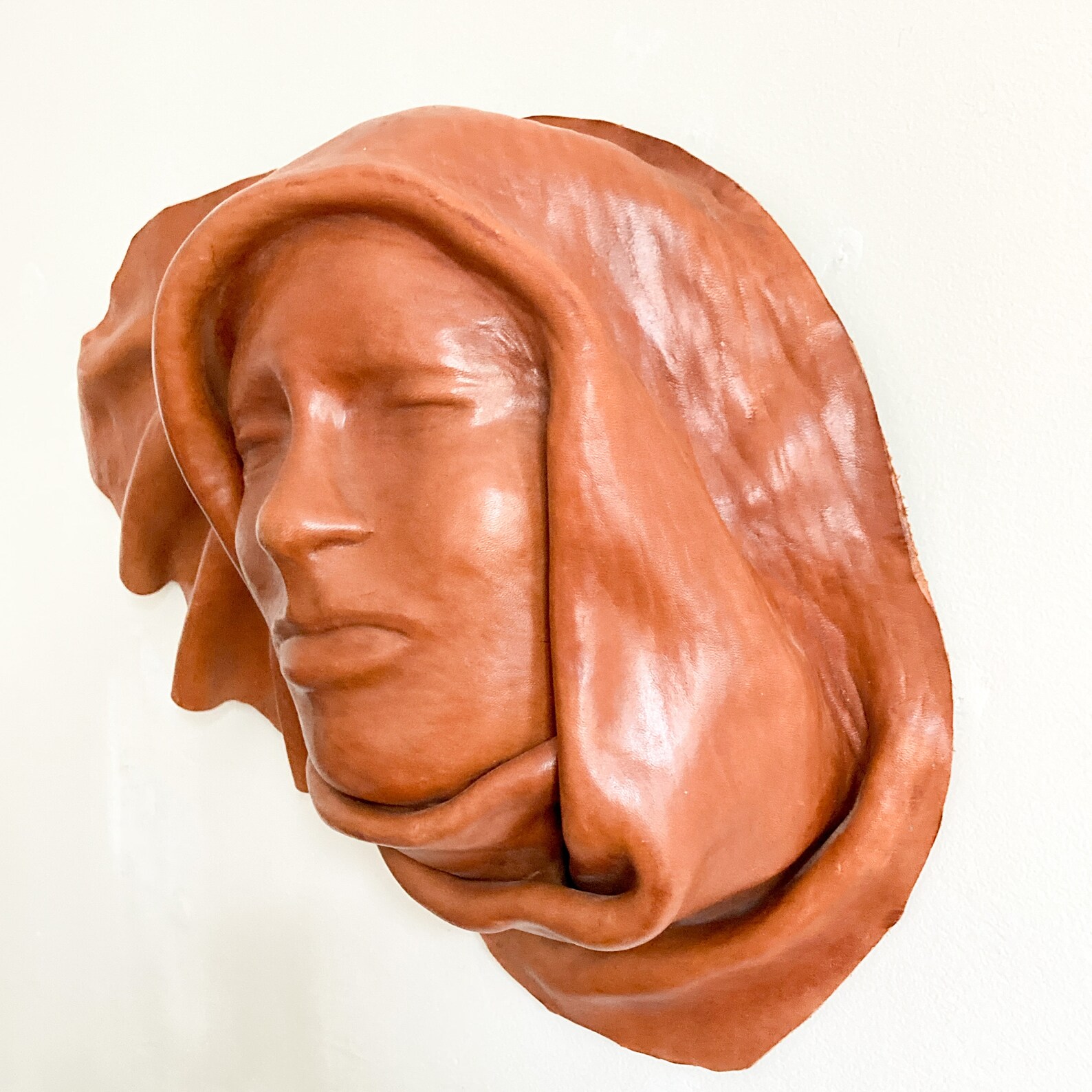 Sculpted Leather Face Mask Wall Decor Handmade Face Mask Etsy
