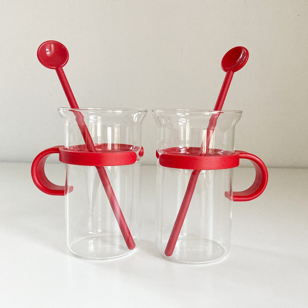 Bodum Glass Mugs and Stirrer Set Vintage Bodum Glasses With Etsy UK