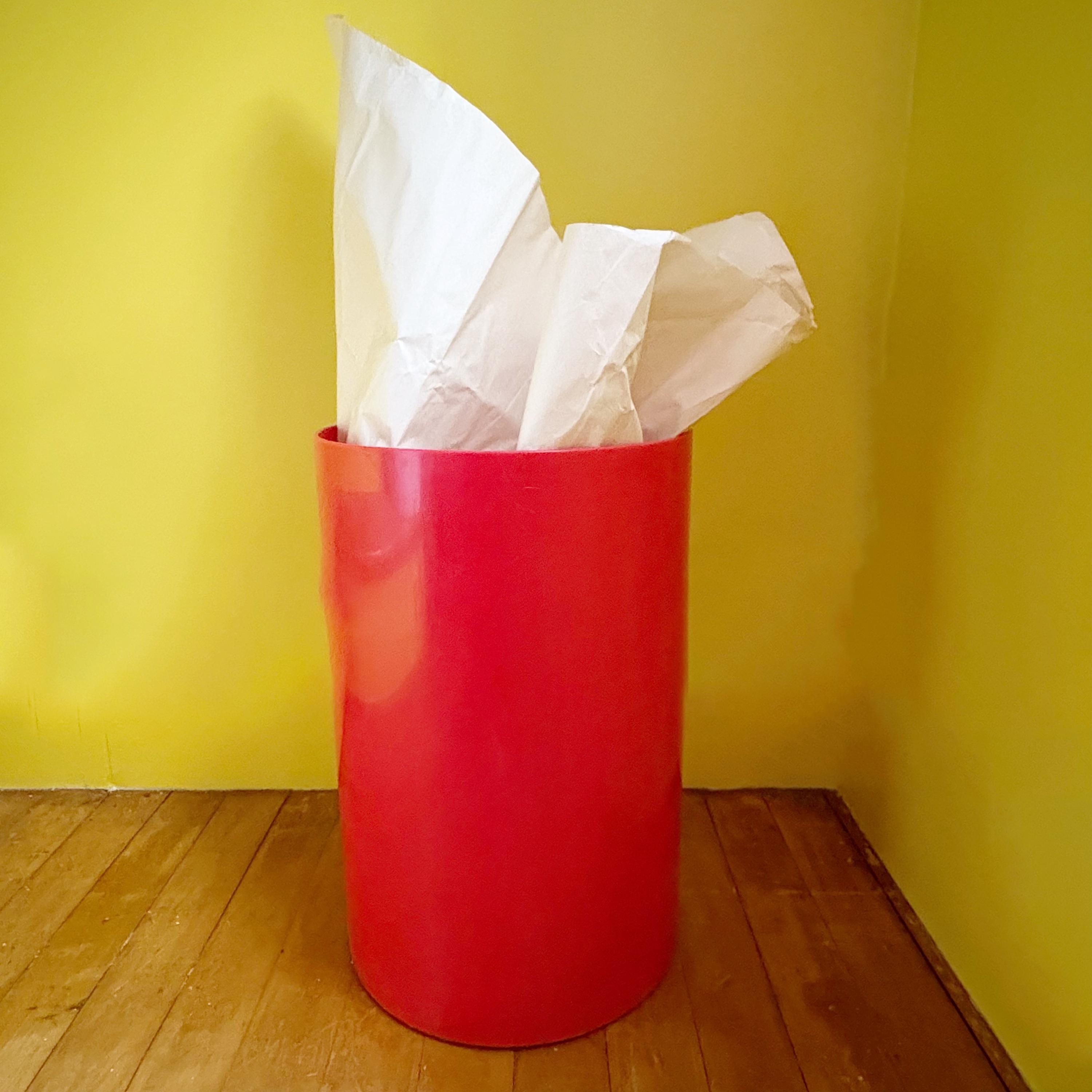 Vintage 1960s Kartell Red Waste Bin - Gino Colombini Design - Etsy